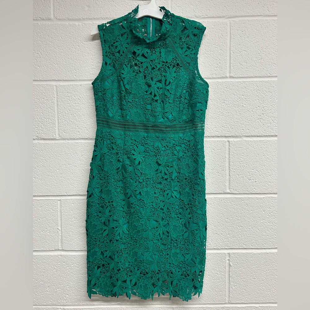 Women’s Bardot Emerald Green Lace Dress - Size 8